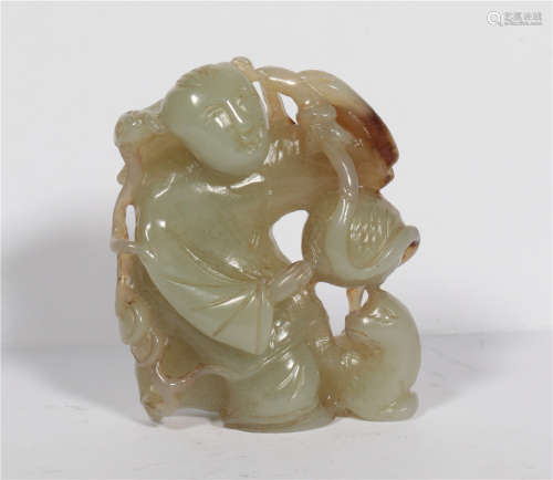 White jade pendant in Qing Dynasty