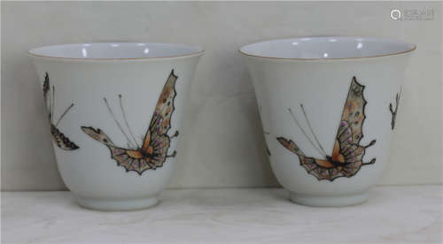 A pair of ink cups in the middle of Qing Dynasty