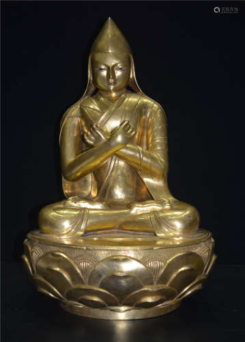 Bronze gilded Buddha statues in the middle of the 17th century
