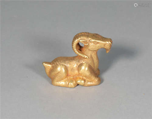 Copper-clad Golden Goat in Tang Dynasty