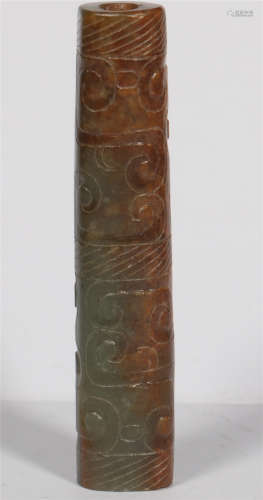Jade tube from 16th century BC to 11th century BC