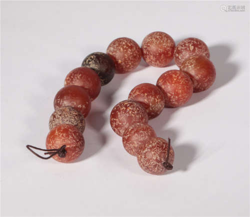 Fourteen agate beads in the Han Dynasty