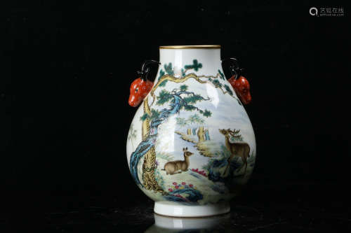 A Chinese Famille Rose Porcelain Zun