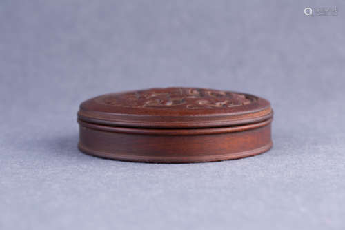 A Chinese Rosewood Inkpad Box