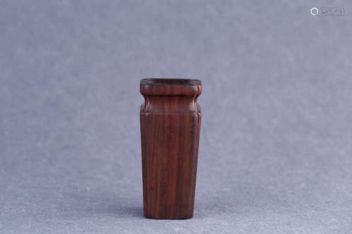 A Chinese Jade Rosewood Flower Holder
