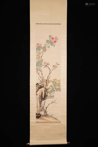 A Chinese Flower-and-plant Painting, Wang Xuetao Mark