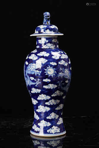 A Chinese Blue and White Porcelain Jar with a Lid