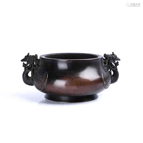 A Chinese Bronze Censer with Phoenix Eyes