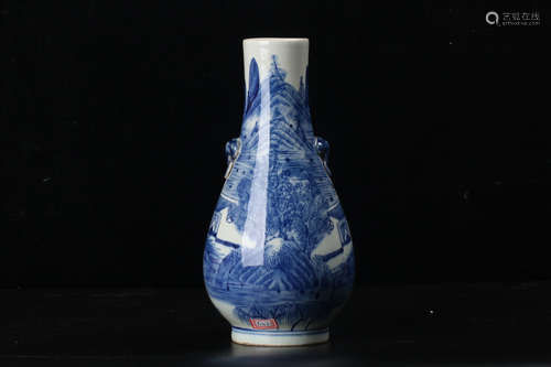 A Chinese Blue and White Porcelain Zun