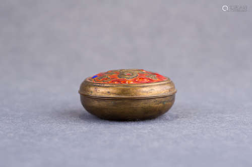 A Chinese Brass Enamel Pomander