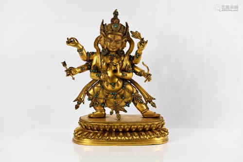 A Bronze Gilding Statue of Parnashavari