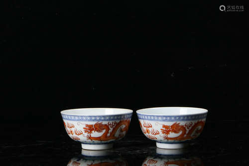 A Pair of Chinese Famille Rose Porcelain Bowls