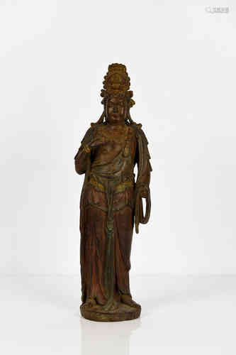 A Chinese Bronze Standing Statue of Bodhisattava