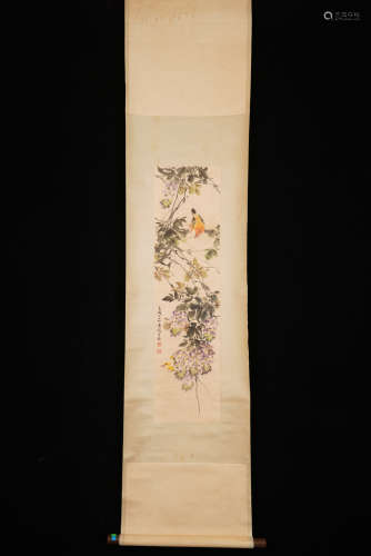 A Chinese Bird-and-flower Painting, Wang Xuetao Mark