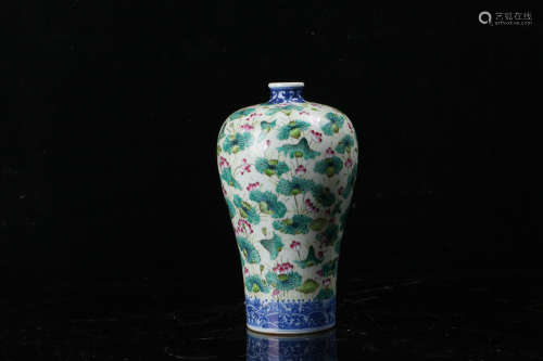 A Chinese Tri-colored Porcelain Plum Vase