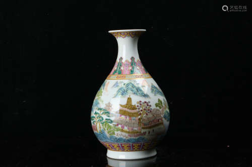 A Chinese Famille Rose Porcelain Yuhuchunping