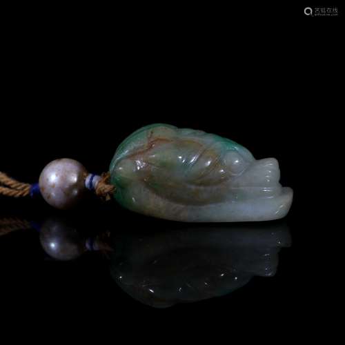 A Chinese Jadeite Dragon Head Pendant