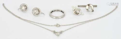 4 Diamond and 14K & 2 Diamond & Platinum Jewelry Items,