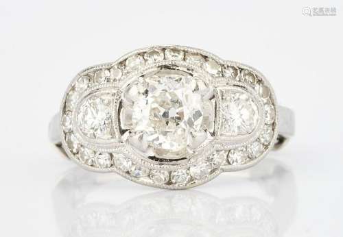 Ladies Platinum Princess Ring