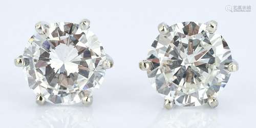 14K Pair 2 CTW Diamond Stud Earrings