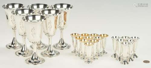 22 Sterling Items, incl. Goblets, Cordials