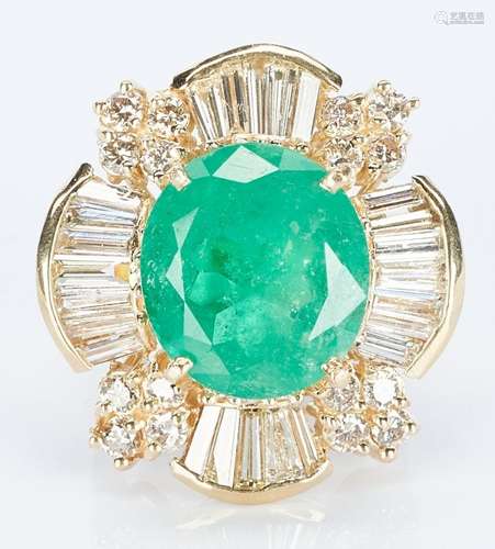 11 Carat Emerald and Diamond Dinner Ring