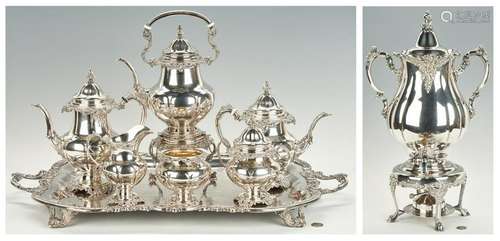 Wallace Grand Baroque Sterling Tea Set plus Urn, Tray