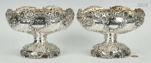 Pair Kirk & Son Large Repousse Compotes