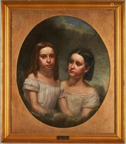 John Francis O/C Portrait Painting, Two Sisters