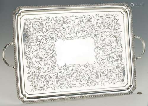 George III Sterling Silver Tray, 1762, Daniel Smith &