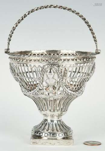 18th Cent. English Sterling Silver Pierced Basket