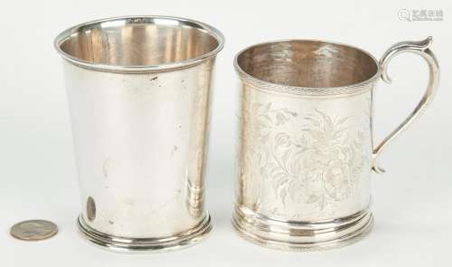 2 Coin Silver Cups, incl. Hudson & Dolfinger