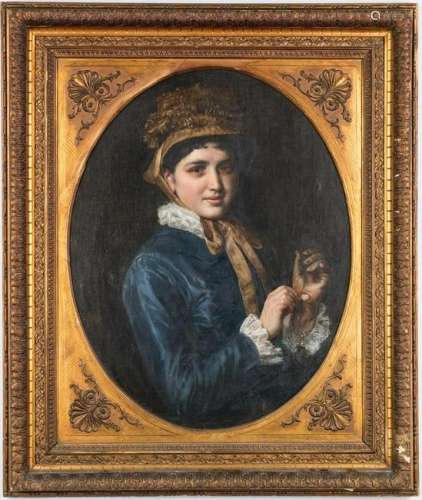 19th Cent. Portrait of a Lady with a Watch