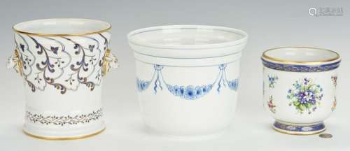3 Ceramic Cachepots, Tiffany and Royal Copenhagen