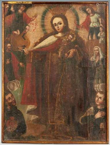Cuzco School Painting, Madonna and Child