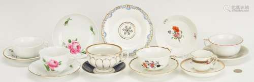15 Cups and Saucers, incl. Meissen, KPM