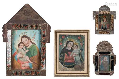 4 Ex-Voto Mexican Retablos