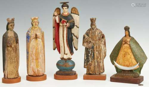 5 Carved Wood Santos figures