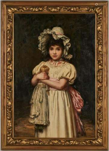 Katharine Bywater O/C Painting, Girl with Doll