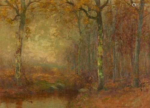 Bruce Crane O/C Landscape, Stream w/ Beech Trees