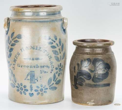 2 Cobalt Preserving Jars, Incl. Hamilton