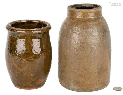 2 Stoneware Preserving Jars, Ohio & Mid-Atlantic