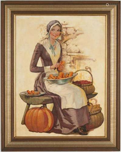 James Calvert Smith Illustration Painting, Pumpkin