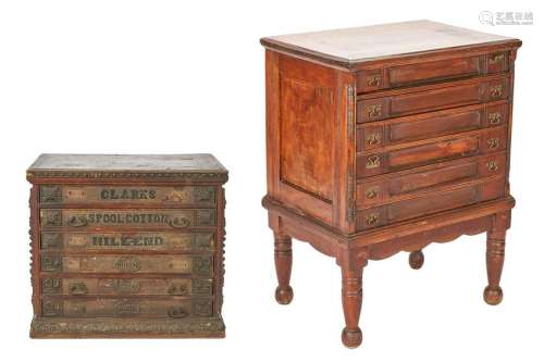 2 Mercantile Spool Cabinets, incl. Clark's Advertising
