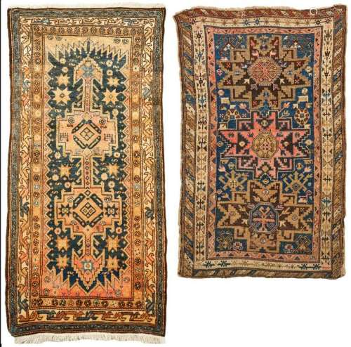 2 Rugs: Caucasian Turkish and Hamadan