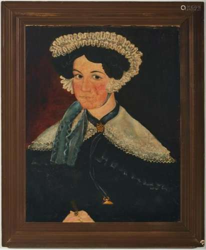 American School Portrait, Woman with Hat