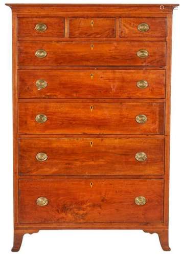 Inlaid Tall Chest of Drawers, poss. Southern