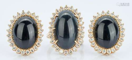14K Onyx & Diamond Ring plus Earrings