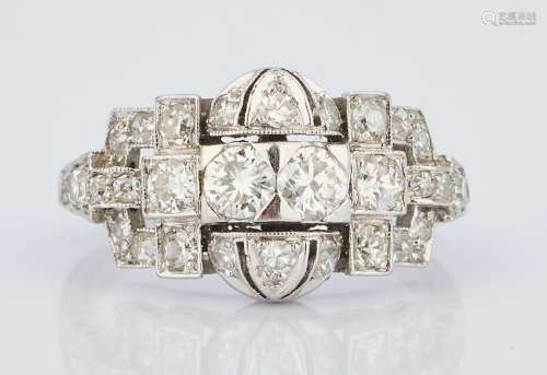 Ladies Art Deco Platinum & Diamond Ring