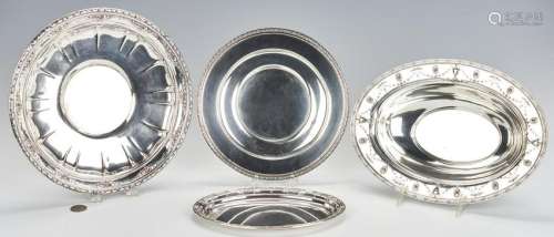 4 Sterling Silver Bowls/Trays, incl. Wallace, Dominick